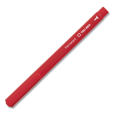 TRU RED Permanent Marker, Pen-Style, Extra-Fine Needle Tip, Assorted Colors, 5/Pack (TUD24376660)