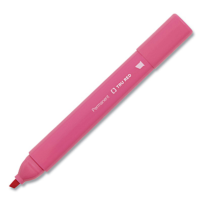 TRU RED Permanent Marker, Tank-Style, Medium Chisel Tip, Assorted Colors, 12/Pack (TUD24376662)