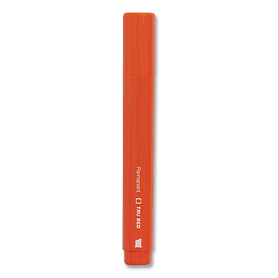 TRU RED Permanent Marker, Tank-Style, Medium Chisel Tip, Assorted Colors, 12/Pack (TUD24376662)
