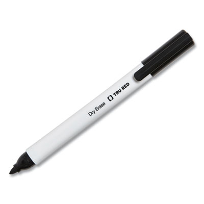 TRU RED Dry Erase Marker, Pen-Style, Fine Bullet Tip, Black, Dozen (TUD24376605)