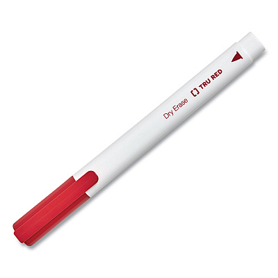 TRU RED Dry Erase Marker, Pen-Style, Fine Bullet Tip, Assorted Colors, 4/Pack (TUD24376590)