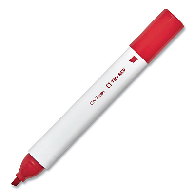TRU RED Dry Erase Marker, Tank-Style, Medium Chisel Tip, Assorted Colors, 4/Pack (TUD24376600)