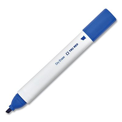 TRU RED Dry Erase Marker, Tank-Style, Medium Chisel Tip, Assorted Colors, 4/Pack (TUD24376600)