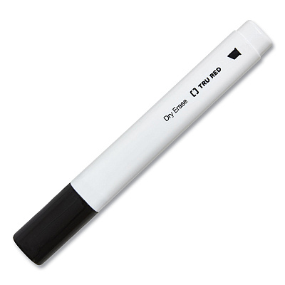 TRU RED Dry Erase Marker, Tank-Style, Medium Chisel Tip, Black, Dozen (TUD24376603)