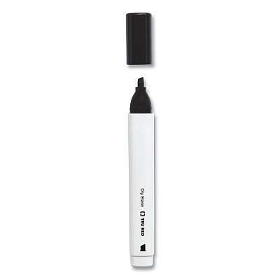 TRU RED Dry Erase Marker, Tank-Style, Medium Chisel Tip, Black, Dozen (TUD24376603)