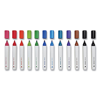 TRU RED Dry Erase Marker, Tank-Style, Medium Chisel Tip, Assorted Colors, 12/Pack (TUD24376599)