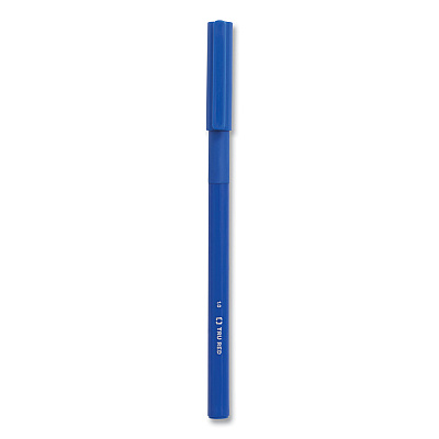 TRU RED Gripped Ballpoint Pen, Stick, Medium 1 mm, Blue Ink, Blue Barrel, Dozen (TUD24328145)
