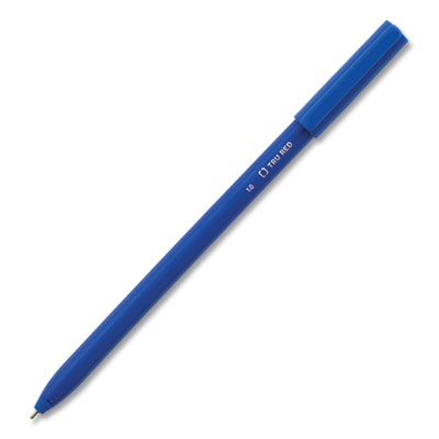 TRU RED Ballpoint Pen, Stick, Medium 1 mm, Blue Ink, Blue Barrel, 60/Pack (TUD24328147)