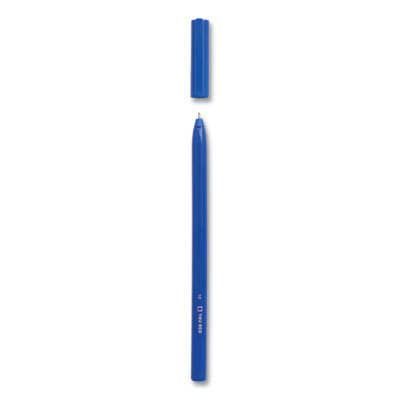 TRU RED Ballpoint Pen, Stick, Medium 1 mm, Blue Ink, Blue Barrel, 60/Pack (TUD24328147)