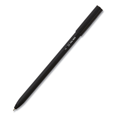 TRU RED Ballpoint Pen, Stick, Medium 1 mm, Black Ink, Black Barrel, 60/Pack (TUD24328150)