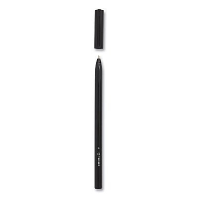 TRU RED Ballpoint Pen, Stick, Medium 1 mm, Black Ink, Black Barrel, 60/Pack (TUD24328150)