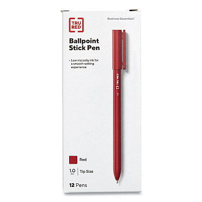 TRU RED Quick Dry Gel Pen, Stick, Fine 0.5 mm, Black Ink, Black Barrel, 5/Pack (TUD24377033)