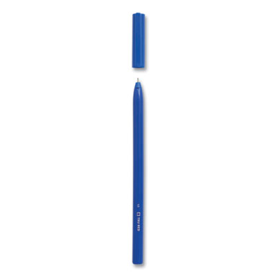 TRU RED Ballpoint Pen, Stick, Medium 1 mm, Blue Ink, Blue Barrel, Dozen (TUD24326833)