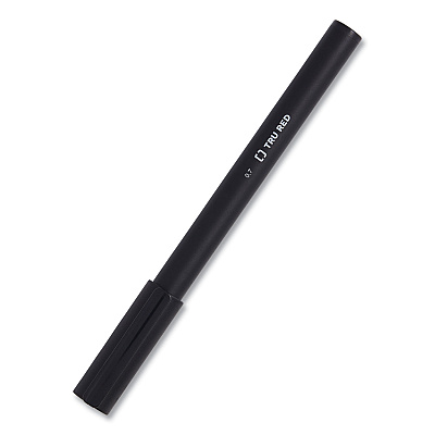 TRU RED Quick Dry Gel Pen, Retractable, Medium 0.7 mm, Black Ink, Black Barrel, 5/Pack (TUD24377035)