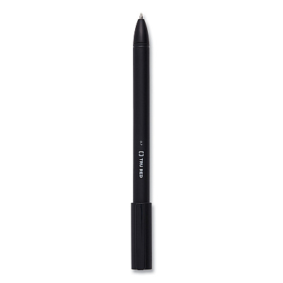 TRU RED Quick Dry Gel Pen, Retractable, Medium 0.7 mm, Black Ink, Black Barrel, 5/Pack (TUD24377035)