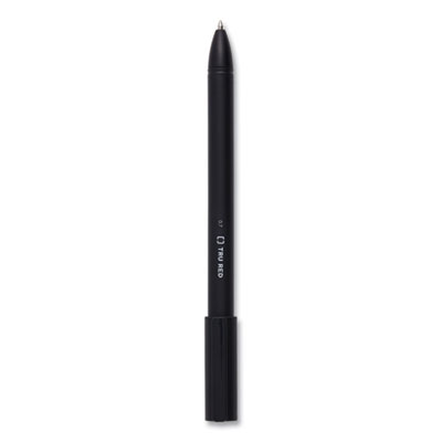 TRU RED Quick Dry Gel Pen, Stick, Medium 0.7 mm, Black Ink, Black Barrel, 5/Pack (TUD24377017)