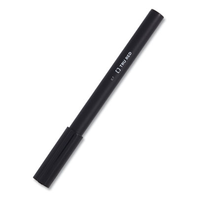 TRU RED Quick Dry Gel Pen, Stick, Medium 0.7 mm, Black Ink, Black Barrel, 5/Pack (TUD24377017)