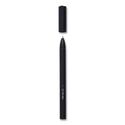 TRU RED Quick Dry Gel Pen, Stick, Medium 0.7 mm, Black Ink, Black Barrel, Dozen (TUD24377020)