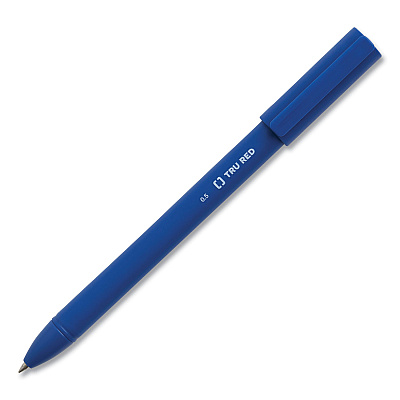 TRU RED Quick Dry Gel Pen, Stick, Fine 0.5 mm, Blue Ink, Blue Barrel, Dozen (TUD24377023)