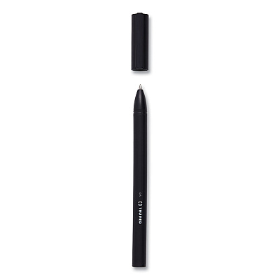 TRU RED Quick Dry Gel Pen, Stick, Fine 0.5 mm, Black Ink, Black Barrel, Dozen (TUD24377030)