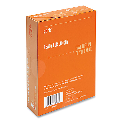 Perk Heavyweight Plastic Cutlery, Knives, White, 100/Pack (PRK24390996)