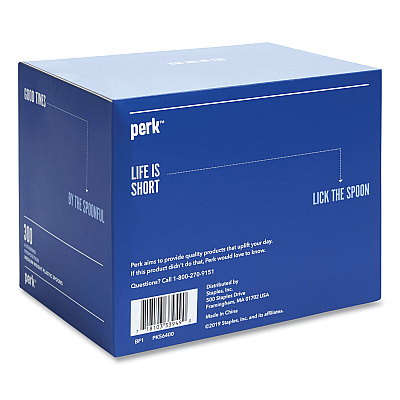 Perk Mediumweight Plastic Cutlery, Teaspoon, White, 300/Pack (PRK24391001)