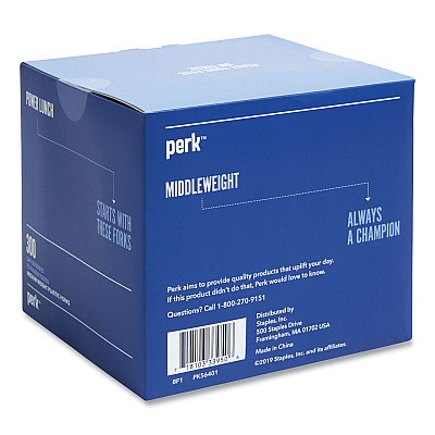 Perk Eco-ID Mediumweight Compostable Cutlery, Fork, White, 300/Pack (PRK24394114)