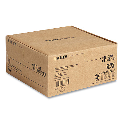 Perk Mediumweight Plastic Cutlery, Knife, White, 300/Pack (PRK24390991)