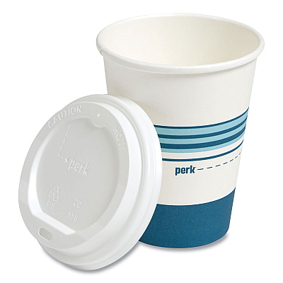 Perk Plastic Cold Cups, 16 oz, Blue, 50/Pack (PRK24353995)