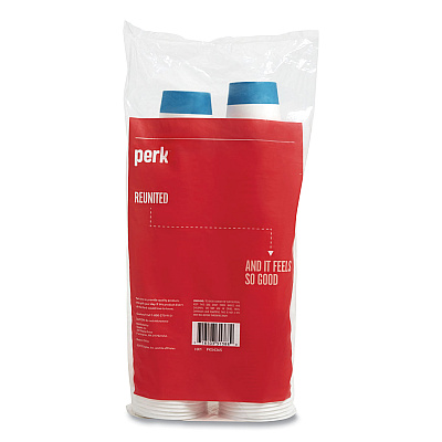 Perk Plastic Cold Cups, 16 oz, Blue, 50/Pack (PRK24353995)