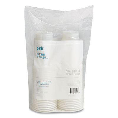 Perk Plastic Cold Cups, 12 oz, Clear, 50/Pack (PRK24393964)