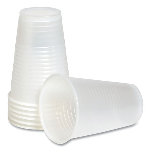 Perk Plastic Cold Cups, 12 oz, Clear, 50/Pack (24393964)