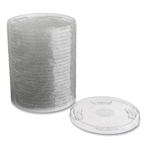 Perk Compostable Straw Slot Plastic Cold Cup Lids, Fits 12 oz, 16 oz Cold Cups, Clear, 500/Pack (24394125)