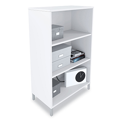 Union & Scale Essentials Laminate Bookcase, Three-Shelf, 28w x 15d x 45.6h, White (UOS24398963)