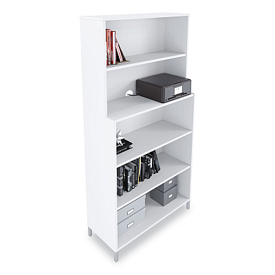 Union & Scale Essentials Laminate Bookcase, Five-Shelf, 35.8w x 14.9d x 72h, White (UOS24398952)