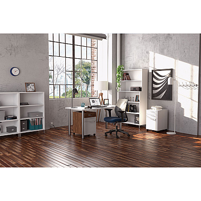 Union & Scale Essentials Laminate Bookcase, Five-Shelf, 35.8w x 14.9d x 72h, White (UOS24398952)
