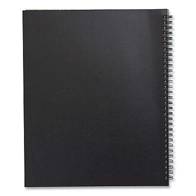 TRU RED Wirebound Soft-Cover Notebook, 1-Subject, Narrow Rule, Black Cover, (80) 11 x 8.5 Sheets (TUD24377310)