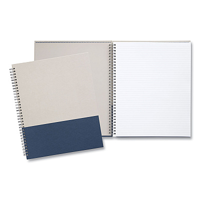 TRU RED Wirebound Hardcover Notebook, 1-Subject, Narrow Rule, Gray/Blue Cover, (80) 11 x 8.5 Sheets (TUD24383520)