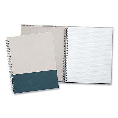 TRU RED Wirebound Hardcover Notebook, 1-Subject, Narrow Rule, Gray/Teal Cover, (80) 11 x 8.5 Sheets (TUD24383517)
