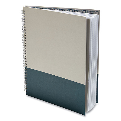 TRU RED Wirebound Hardcover Notebook, 1-Subject, Narrow Rule, Gray/Teal Cover, (80) 11 x 8.5 Sheets (TUD24383517)
