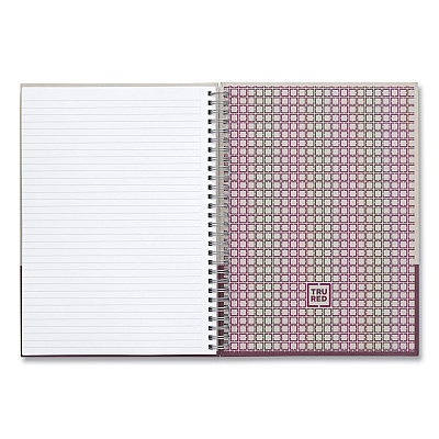 TRU RED Wirebound Hardcover Notebook, 1-Subject, Narrow Rule, Gray/Purple Cover, (80) 9.5 x 6.5 Sheets (TUD24383522)