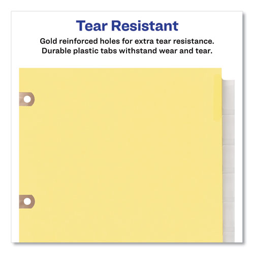 Avery Insertable Big Tab Dividers, 8-Tab, Double-Sided Gold Edge Reinforcing, 11 x 8.5, Buff, Clear Tabs, 1 Set (23285)