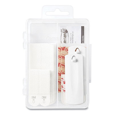 Command Picture Hanging Kit, Assorted Sizes, Plastic, White, 1 lb; 4 lb Capacities, 24 Pieces/Pack (MMM17221ES)