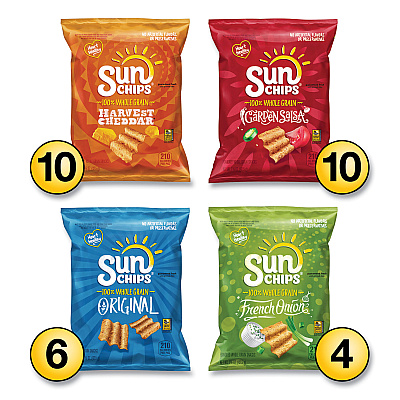 SunChips Variety Mix, Assorted Flavors, 1.5 oz Bags, 30 Bags/Carton (GRR29500009)