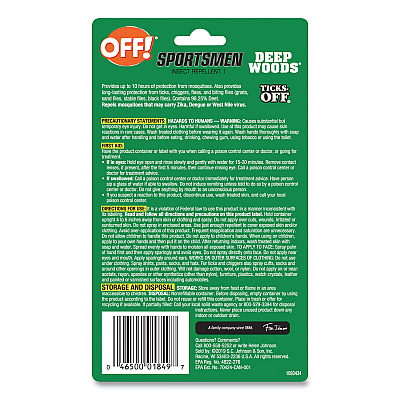 OFF! Deep Woods Sportsmen Insect Repellent, 1 oz Spray Bottle (SJN317188)
