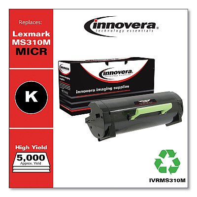 Innovera Remanufactured Black High-Yield MICR Toner, Replacement for MS310M (50F0HA0), 5,000 Page-Yield