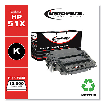 Innovera Remanufactured Black High-Yield Toner, Replacement for 51X (Q7551X), 13,000 Page-Yield