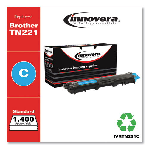 Innovera Remanufactured Cyan Toner, Replacement for TN221C, 1,400 Page-Yield