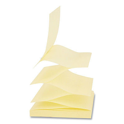 Universal Fan-Folded Self-Stick Pop-Up Note Pads Cabinet Pack, 3" x 3", Yellow, 90 Sheets/Pad, 24 Pads/Pack (UNV35694)