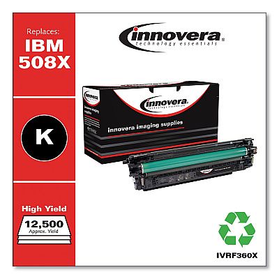 Innovera Remanufactured Black High-Yield Toner, Replacement for 508X (CF360X), 12,500 Page-Yield